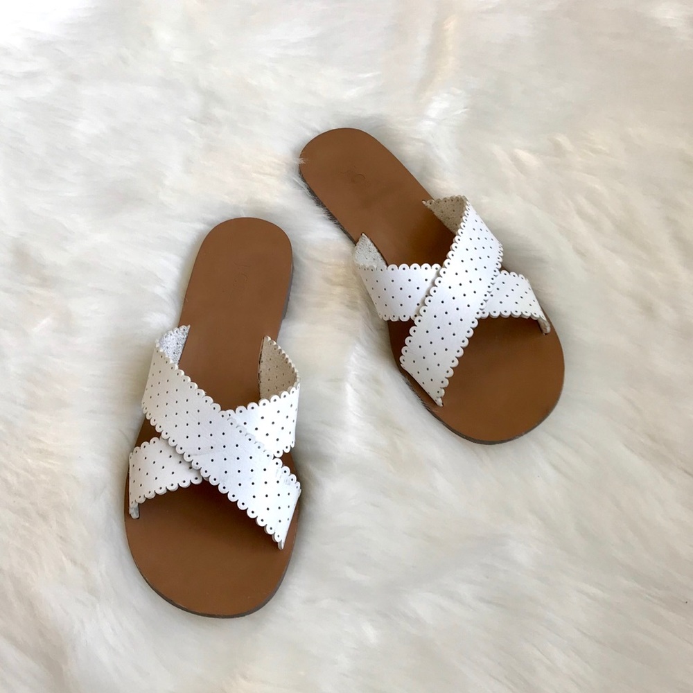 J.Crew Scallop White Sandals
